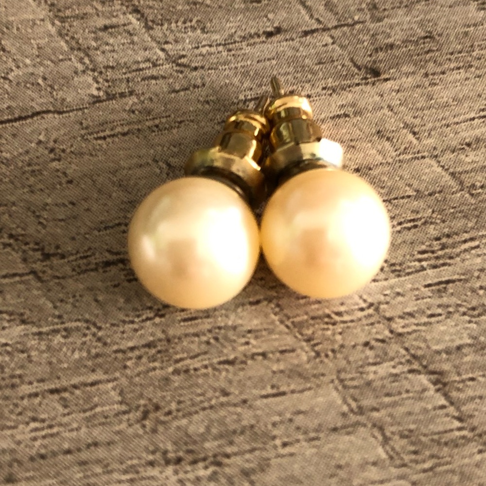 Faux Pearl Stud Earrings